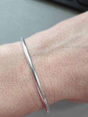 Sterling Silver Minimalist Thin Bangle Bracelet